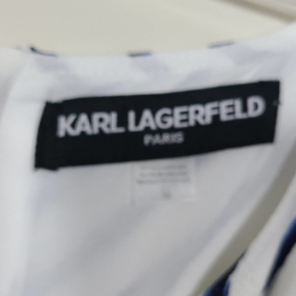 Karl Lagerfeld Paris Linen Blend Belted Dress - Picture 8 of 10